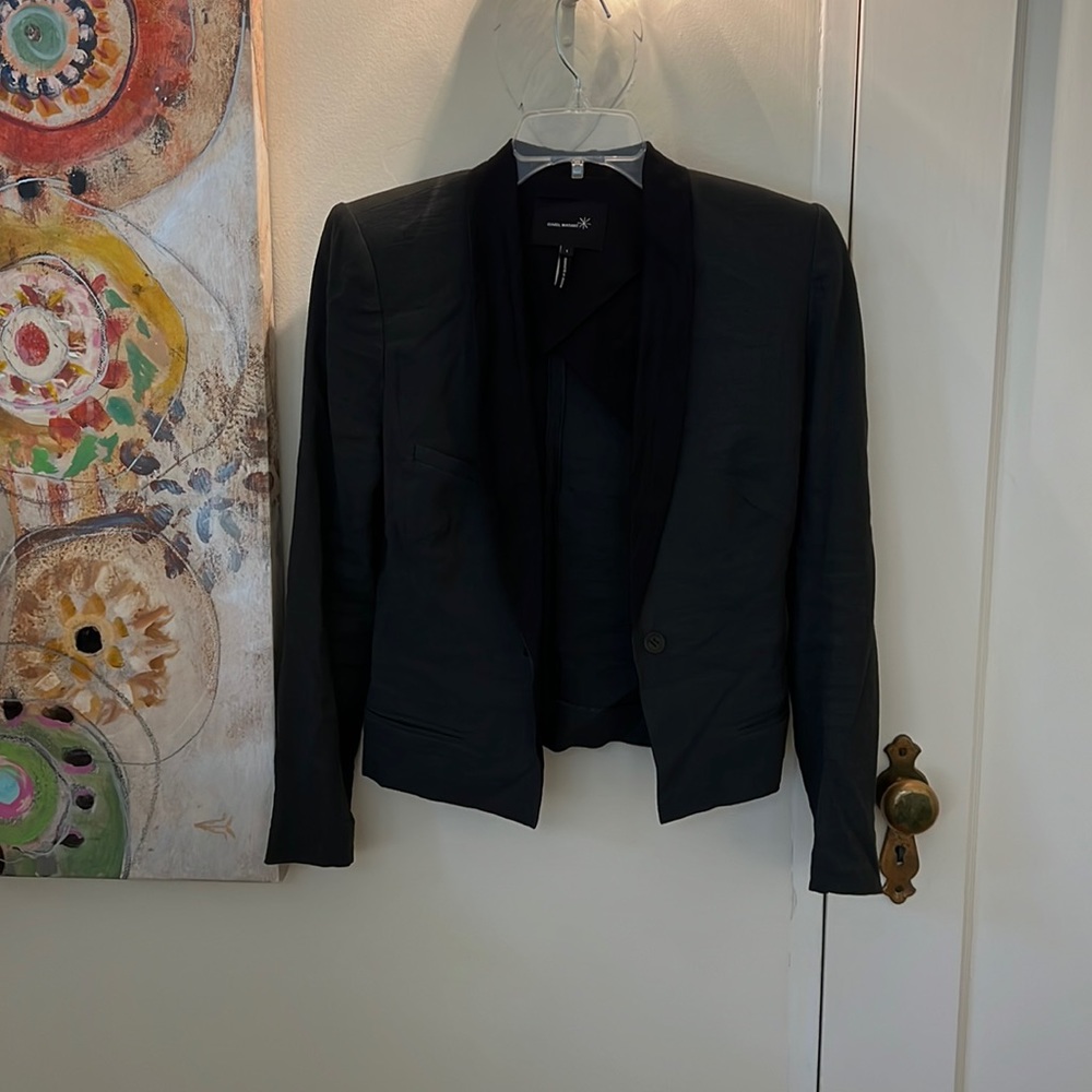 Isabel Marant | Shoulder Pad Blazer Dark Green & Black